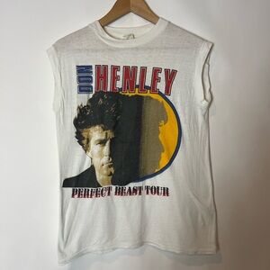 Vintage Don Henley Perfect Beast Tour Sleeveless Tee 1980s Fantasy Tag Size M‎